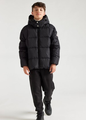 Kids' Pyrenex Alma Hooded Down Jackets Black | HHC971C4287