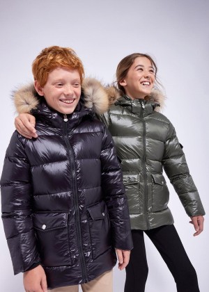 Kids' Pyrenex Authentic Shiny Down Jackets Black | HMT026T9552