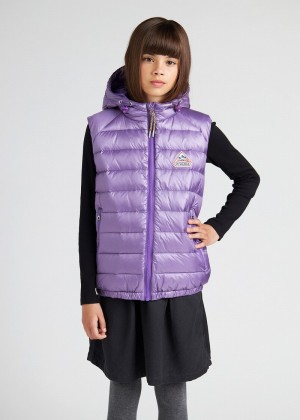 Kids' Pyrenex Cheslin Heart Sleeveless Down Vest Purple | HDR258R9562