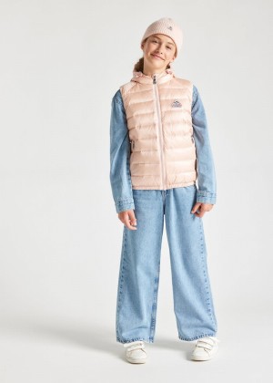 Kids' Pyrenex Cheslin Hooded Down Vest Coral | HQL731L1797