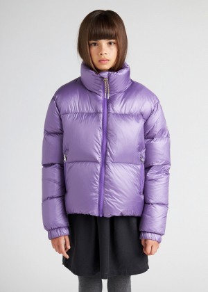 Kids' Pyrenex Goldin Shiny Down Jackets Purple | HXU570U0751