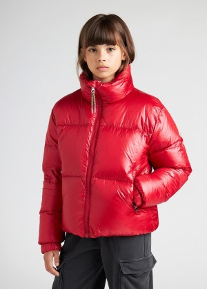 Kids' Pyrenex Goldin Shiny Down Jackets Red | HIT610T8930