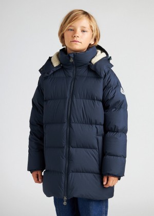 Kids' Pyrenex Husky X Bonton Warm Hooded Down Jackets Navy | HIR392R1284