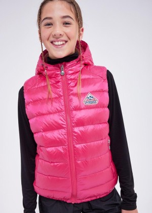 Kids' Pyrenex Sleeveless Cheslin Peony Down Vest Pink | HZL602L0423