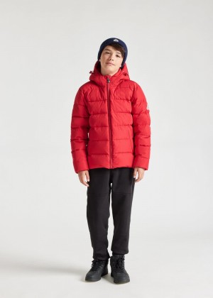 Kids' Pyrenex Spoutnic Hooded Down Jackets Red | HAI596I2496