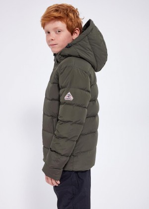 Kids' Pyrenex Spoutnic Hooded Down Jackets Green | HRE658E2855