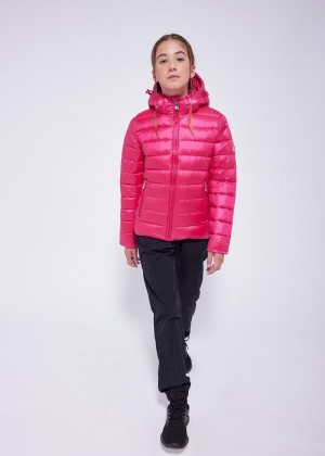 Kids' Pyrenex Spoutnic Shiny Down Jackets Pink | HJI558I9251