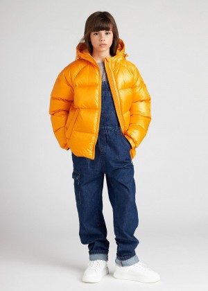 Kids' Pyrenex Sten Cadium Hooded Down Jackets Yellow | HDA328A2598