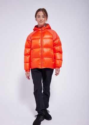 Kids' Pyrenex Sten Hooded Down Jackets Orange | HHC143C0528