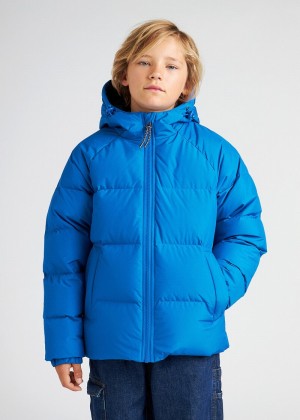 Kids' Pyrenex Sten Smooth Hooded Down Jackets Blue | HUN559N5060