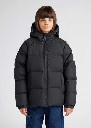 Kids' Pyrenex Sten Smooth Hooded Down Jackets Black | HWN955N2660