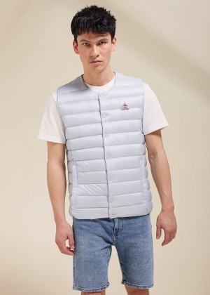 Men Pyrenex Aero Lightweight Down Vest Silver | HBS844S0518