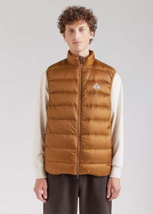 Men Pyrenex Arial Sleeveless Down Vest Brown | HIC470C1938