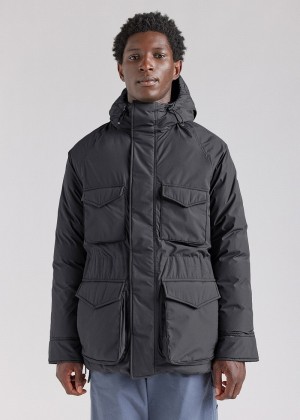 Men Pyrenex Bazus In Natural Parka Black | HCT747T4688