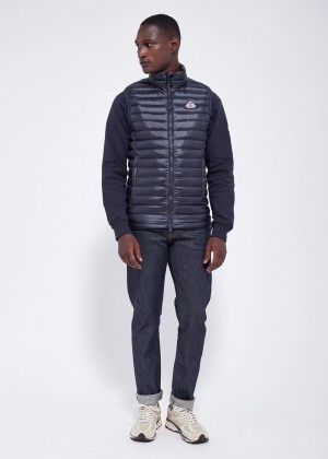 Men Pyrenex Bruce Down Vest Navy | HJX243X9297