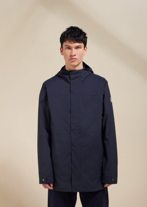 Men Pyrenex Guardian Raincoat Navy | HKB038B3578