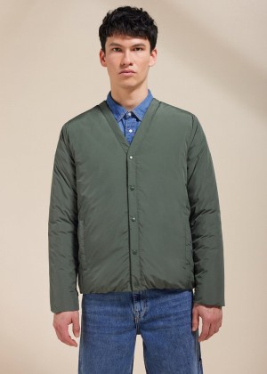 Men Pyrenex Hover Mid-season Jackets Green | HVQ943Q3730