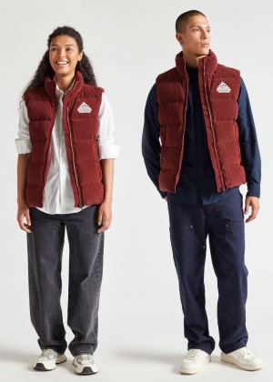 Men Pyrenex John Down Vest Red | HZM003M1691