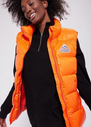 Men Pyrenex John Sleeveless Down Vest Orange | HBY091Y4076