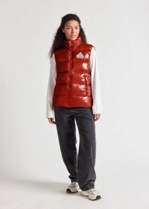 Men Pyrenex John Sleeveless Down Vest Red | HLH704H5925