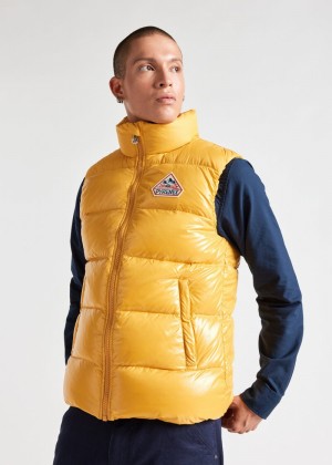 Men Pyrenex John Sleeveless Down Vest Yellow | HPU229U5378