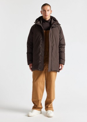 Men Pyrenex Spark Hooded Warm Down Parka Chocolate | HGU754U0458