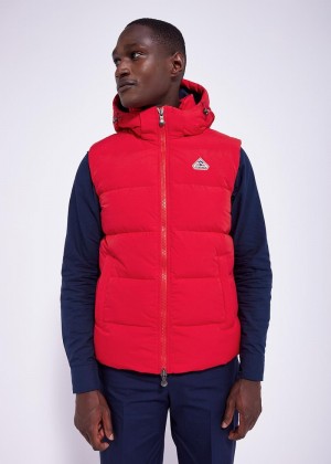 Men Pyrenex Spoutnic With Removable Hood Down Vest Red | HNN342N8966