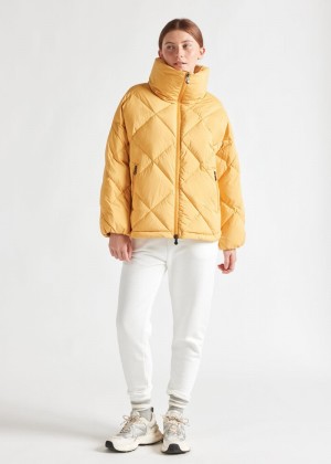 Women Pyrenex Adele Oversize Down Jackets Yellow | HXB544B5869