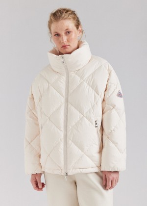 Women Pyrenex Adele Oversized Down Jackets White | HXZ387Z5475