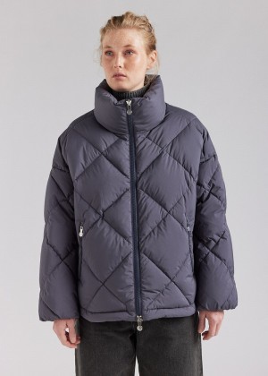 Women Pyrenex Adele Oversized Down Jackets Grey | HPI549I0400