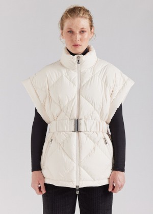 Women Pyrenex Diana Sleeveless Down Jackets White | HJO541O4848