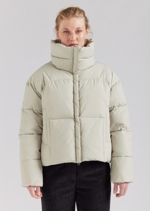 Women Pyrenex Harmonie Crop Willow Short Down Jackets Grey | HDO327O9676