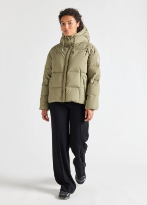 Women Pyrenex Harmonie Hooded Down Jackets Olive | HRU139U1024