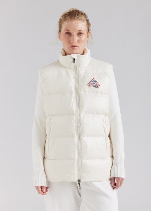 Women Pyrenex John Sleeveless Down Jackets White | HHK376K5646