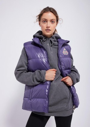 Women Pyrenex John Sleeveless Down Vest Purple | HIE359E4625