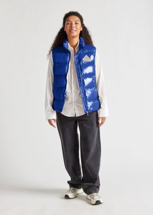 Women Pyrenex John Sleeveless Down Vest Blue | HTI700I6154