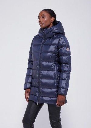 Women Pyrenex Lys Down Coats Navy | HKW847W1786