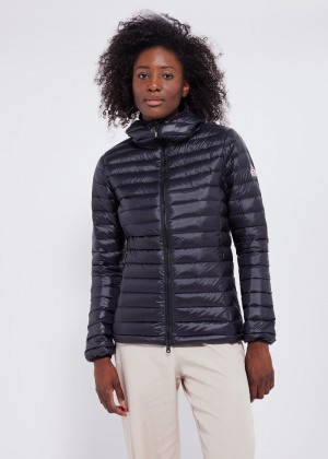 Women Pyrenex Masha Hooded Light Down Jackets Black | HBJ687J9554