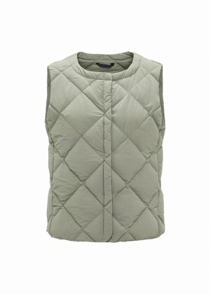 Women Pyrenex Nacre Lightweight Down Vest Olive | HFU967U6861