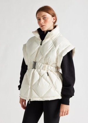 Women Pyrenex Sleeveless Down Vest White | HNH095H2368