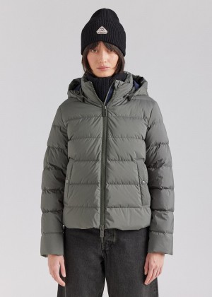 Women Pyrenex Spoutnic Down Jackets Green | HVU795U0358