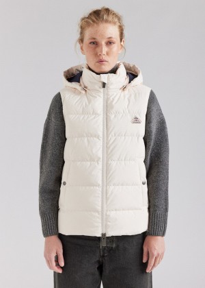 Women Pyrenex Spoutnic Sleeveless Down Vest White | HZC971C8644