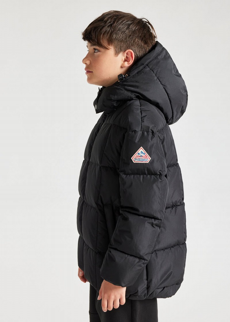 Kids' Pyrenex Alma Hooded Down Jackets Black | HHC971C4287