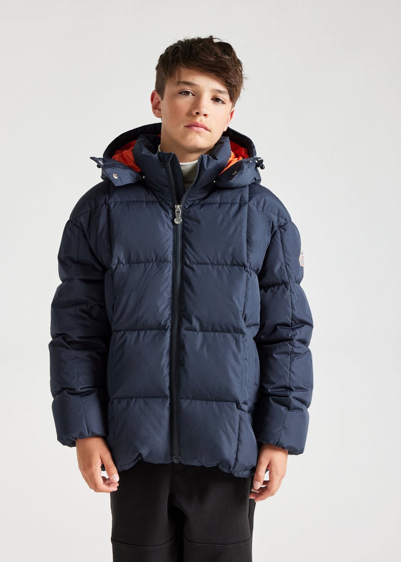 Kids' Pyrenex Alma Hooded Down Jackets Navy | HER778R8868