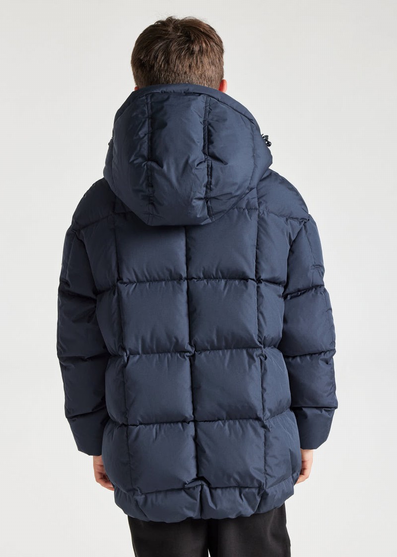 Kids' Pyrenex Alma Hooded Down Jackets Navy | HER778R8868