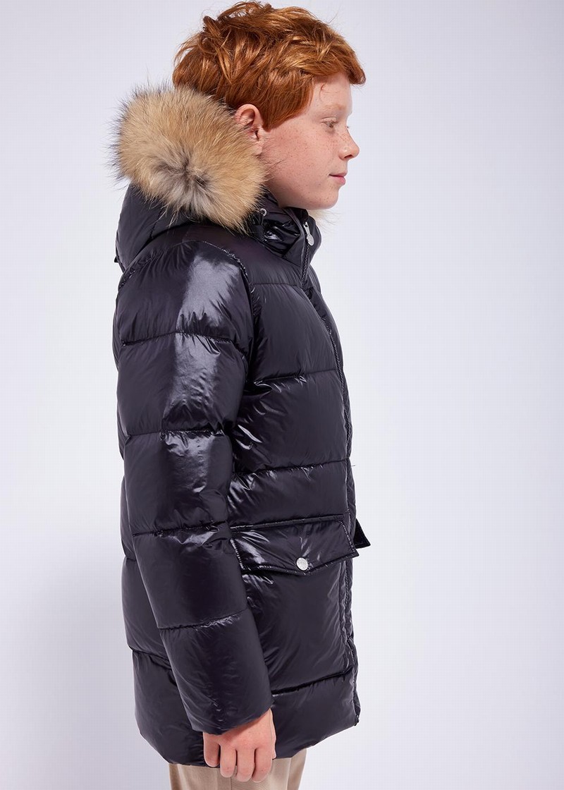 Kids' Pyrenex Authentic Shiny Down Jackets Black | HMT026T9552