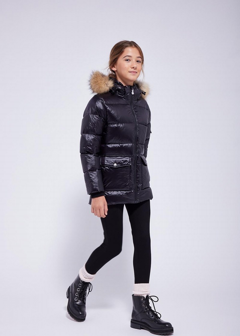 Kids' Pyrenex Authentic Shiny Down Jackets Black | HMT026T9552