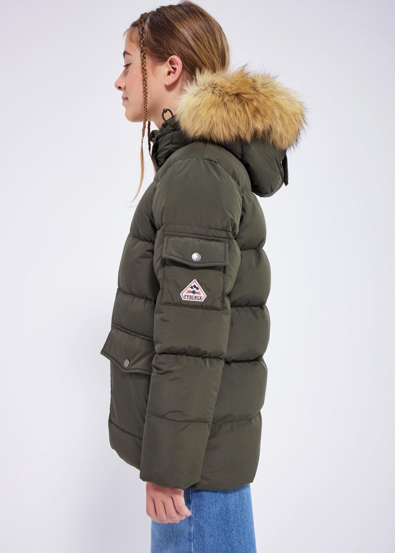 Kids' Pyrenex Authentic Smooth Down Jackets Green | HUQ244Q1016