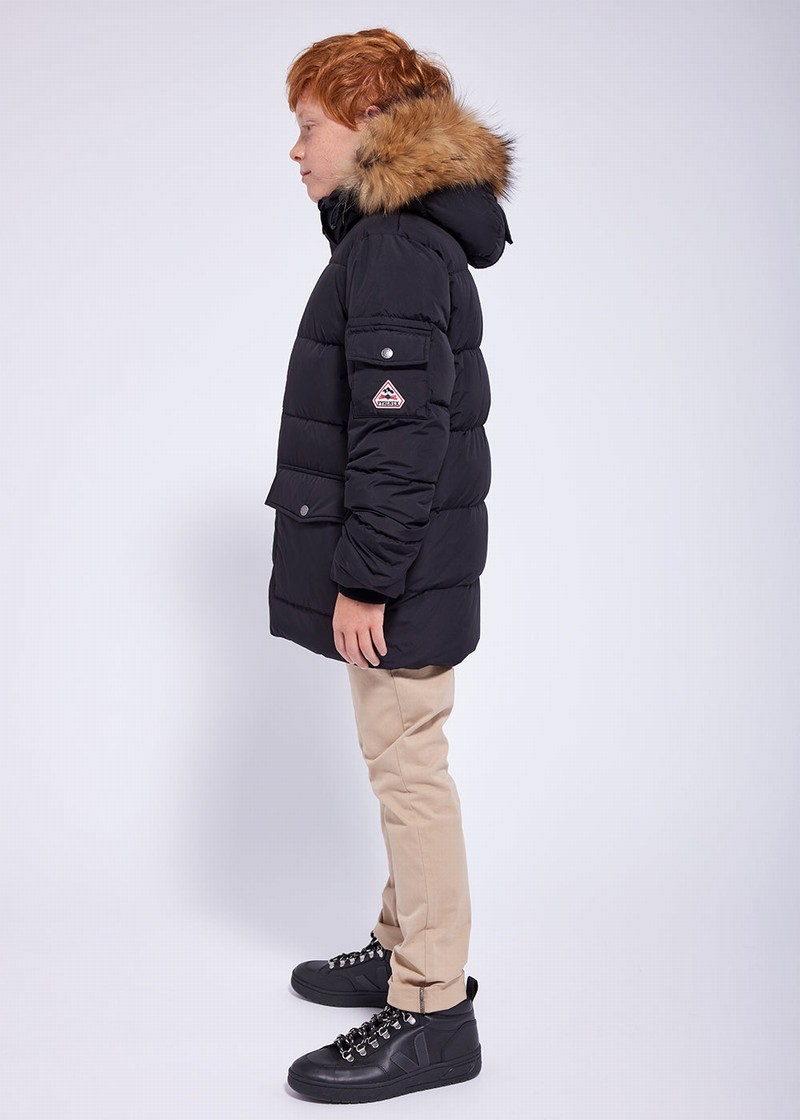 Kids' Pyrenex Authentic Smooth Fausse Fourrure Down Jackets Black | HVG918G6441