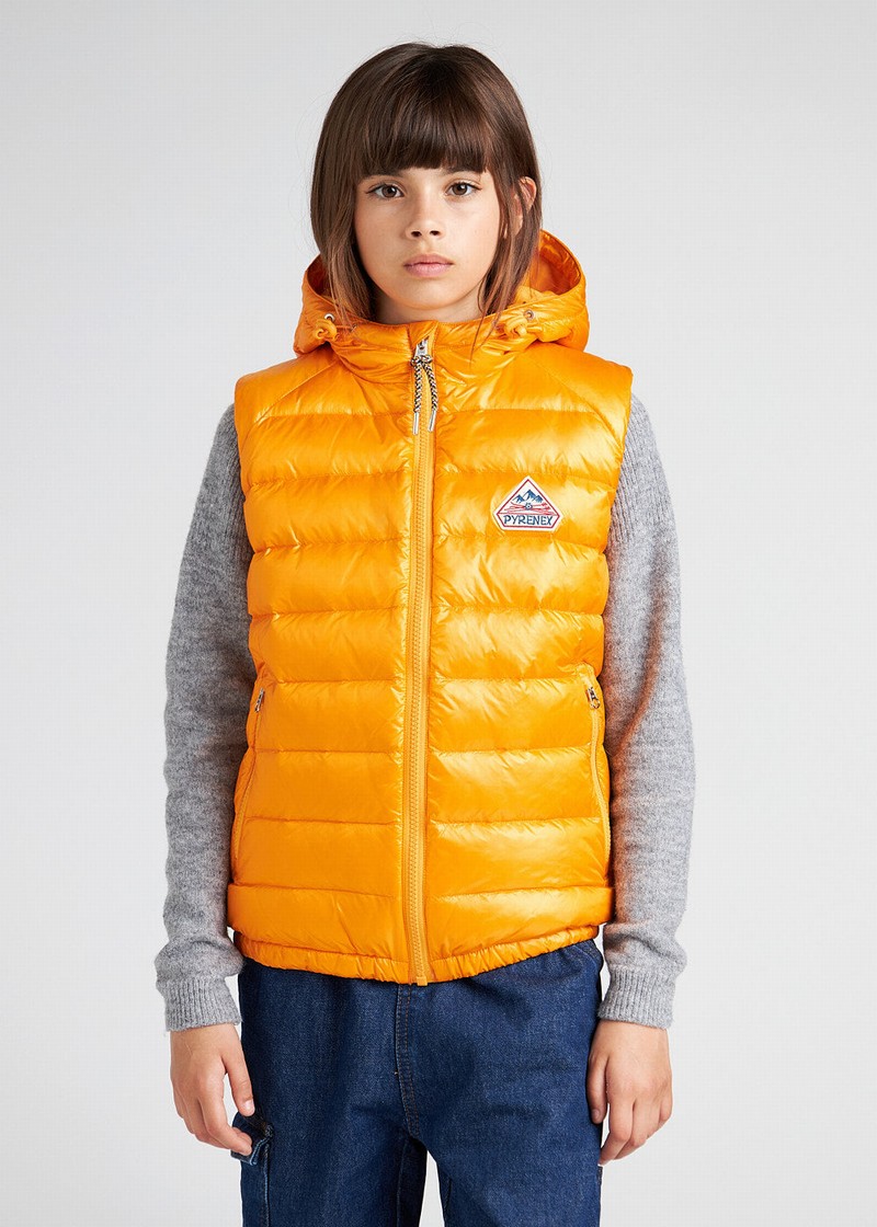 Kids' Pyrenex Cheslin Cadium Sleeveless Down Vest Yellow | HRC692C0980